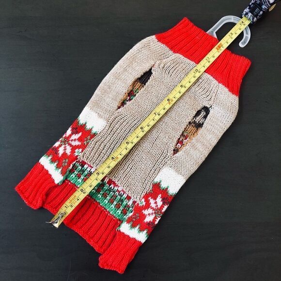 Christmas Pet Reindeer Holiday Dog Sweater S - Picture 3 of 4